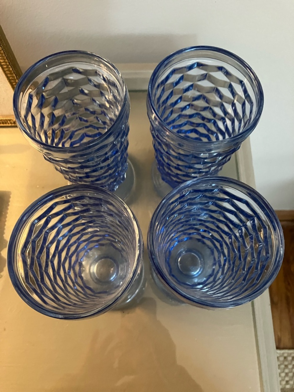 Vintage Blue Glass Barware - Picture 4 of 5